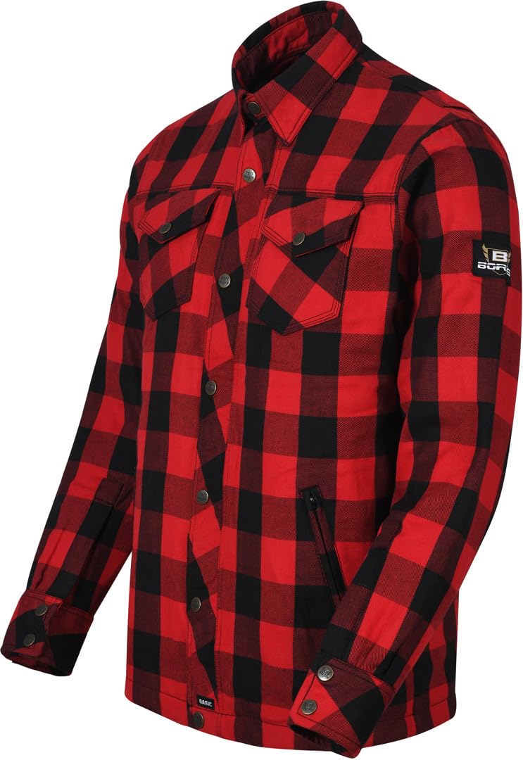 Bores Lumberjack - Chaqueta básica para hombre, color rojo y negro, rojo y negro, XXXXXL