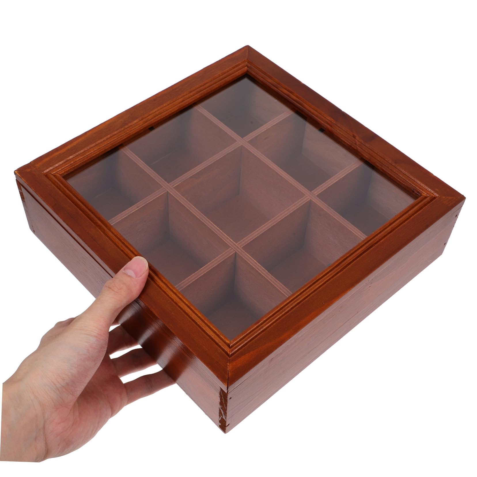 GLEAVI Holzfach Teebeutel Organizer Box Für Teebeutel Kaffeestation Aufbewahrungsbox Mit Mehreren Fächern Kompakt Und Leicht