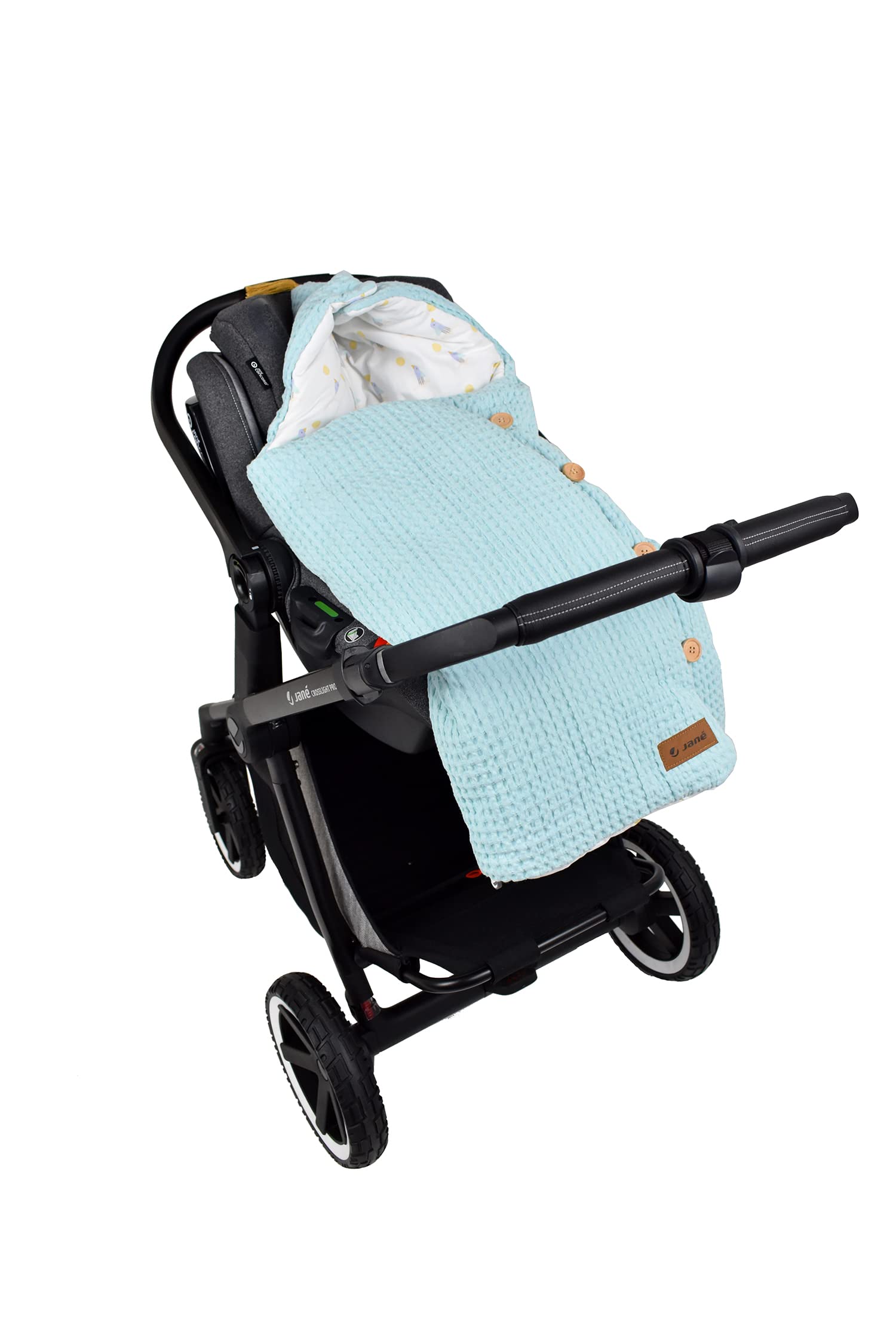 Jané MIMS +, Saco Arrullo con Capucha, Cremallera Inferior, 95% Algodón, 5% Elastano, Universal, a Partir de 0 Meses, Azul