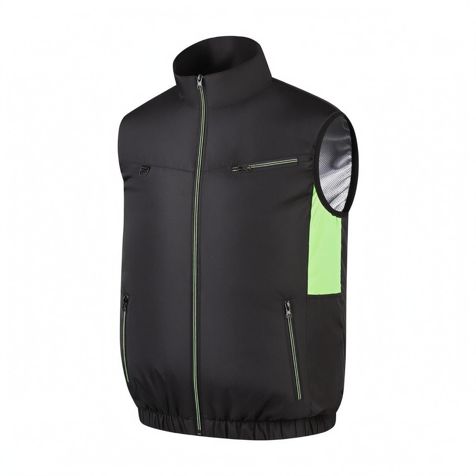 Mesh Side Panels Sleeveless Cooling Vest Zippered Pockets Zip Front Cooling Vest Breathable Clothing Stand Collar for Outdoor Summer, 3XL-picture-24