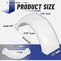 Vista 4 de ECOTRIC Guardabarros de remolque de barco de un solo eje con ruedas de 13 pulgadas (juego de 2/blanco)