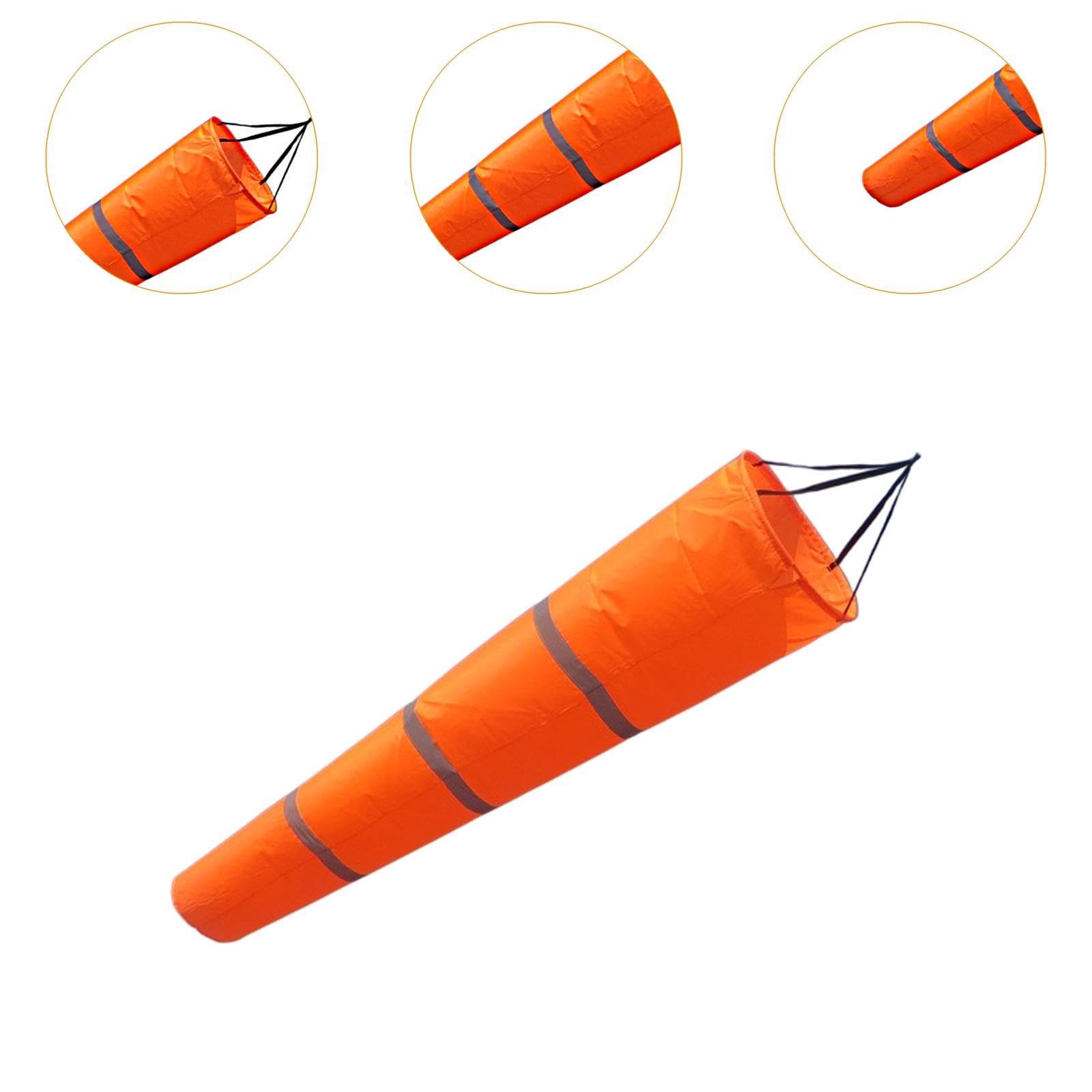 Manga de Viento para Exteriores en Pendientes, Indicador de Dirección del Viento con Bolsa de Medición para Jardín, Naranja