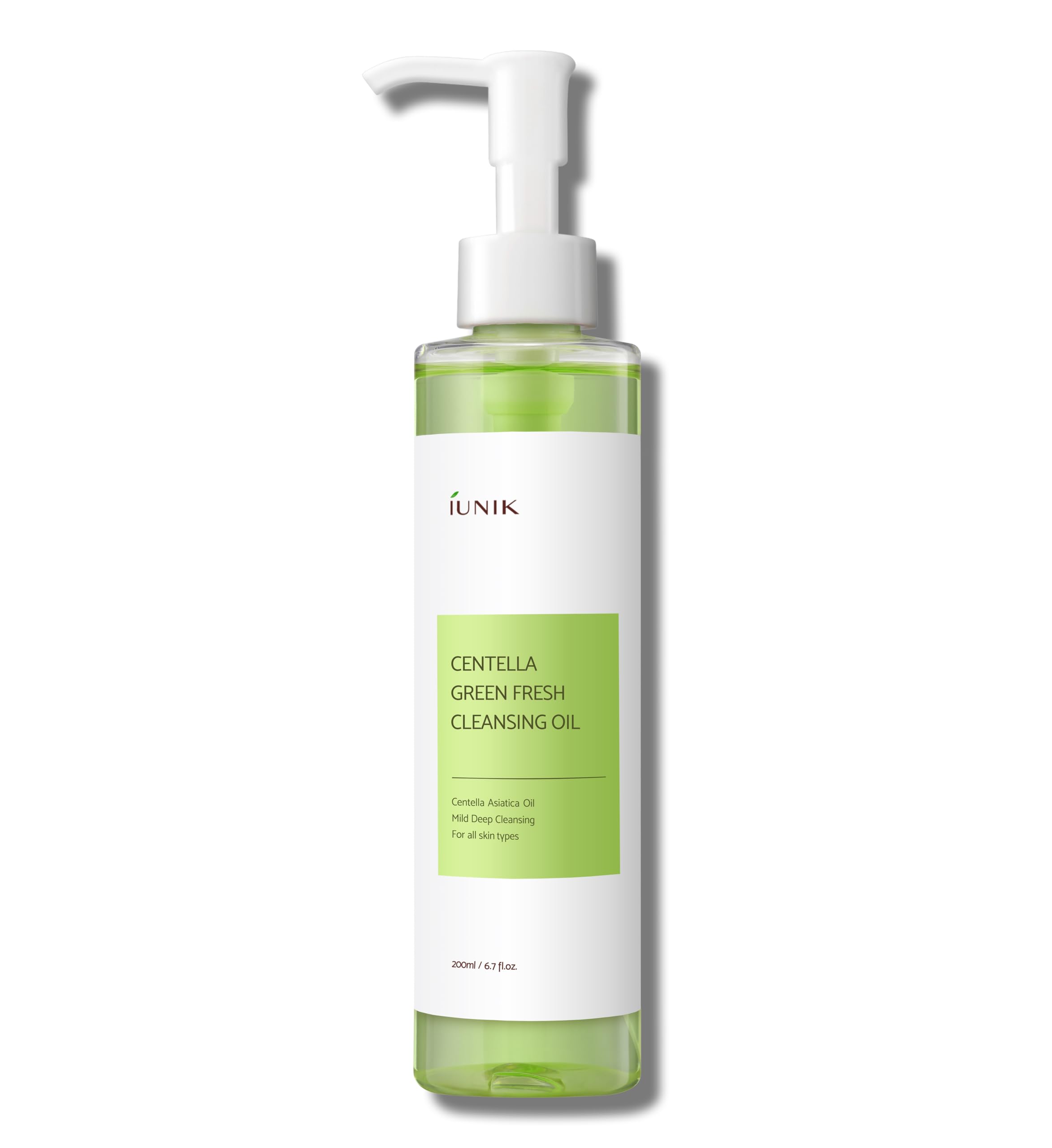 IUNIK Centella Green Fresh Cleansing Oil – Centella Asiatica Gentle Oil Cleanser for Pore & Sebum Control, Makeup & Sunscreen Removal, Korean Skincare