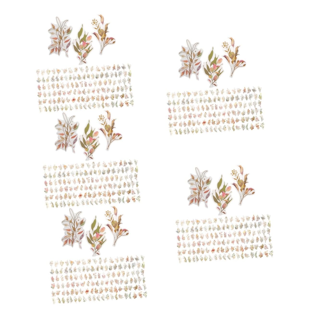 5 Ensembles Autocollants Holographiques Pour Scrapbooking De Stickers Décoratifs De Plantes Pour Journaling Artisanales Mixte 240 Pièces * 5