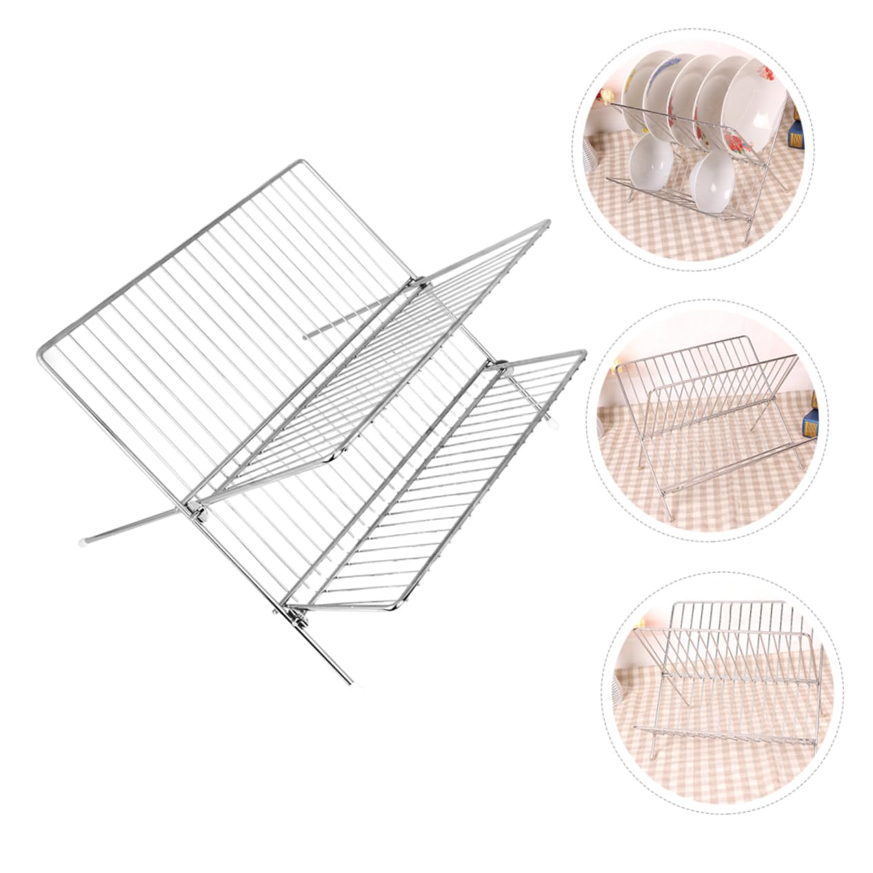 BESTOYARD Porte-Assiettes en Acier Inoxydable, Support de Drainage Cuisine, Rangement Simple et Stable pour Assiettes et Casseroles Lourdes, Argenté