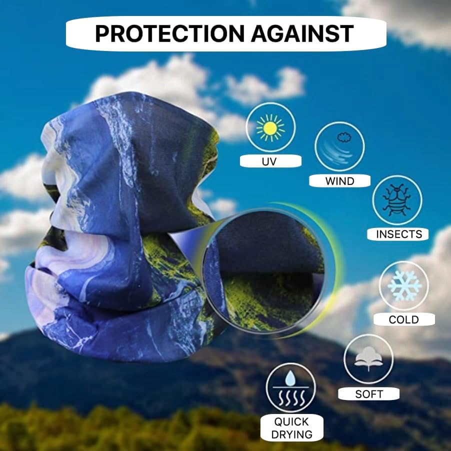 6 Pack Bandana - Seamless Headband, Unisex, Face & Neck Protection, Scarf, Neck Gaiter, UV Protection, Outdoor Sports - Image 3