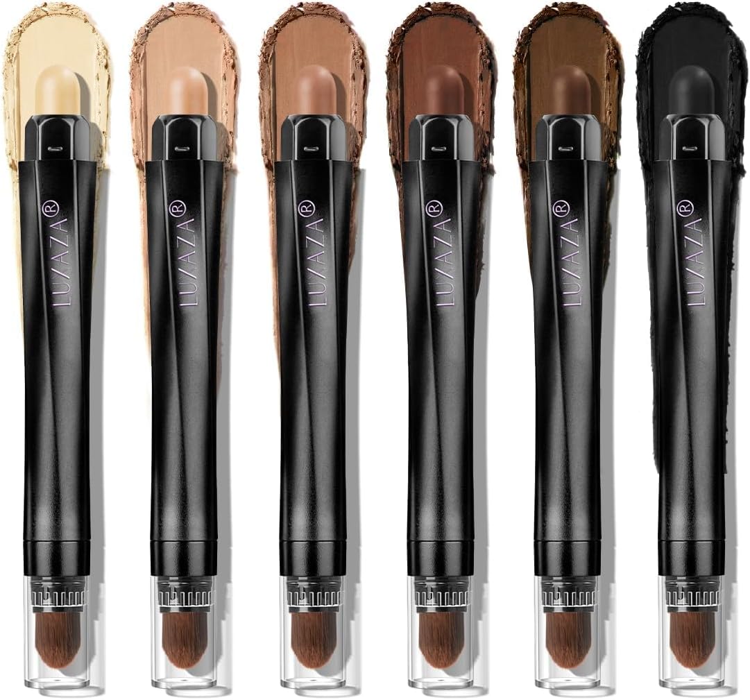 Brown Eyeshadow Stick Makeup 6PCS Set, Neutral Eyeshadow Palette Matte Cream Eye Shadow Eyeliner Brightener Pencil Crayon - BROWN CASHMERE