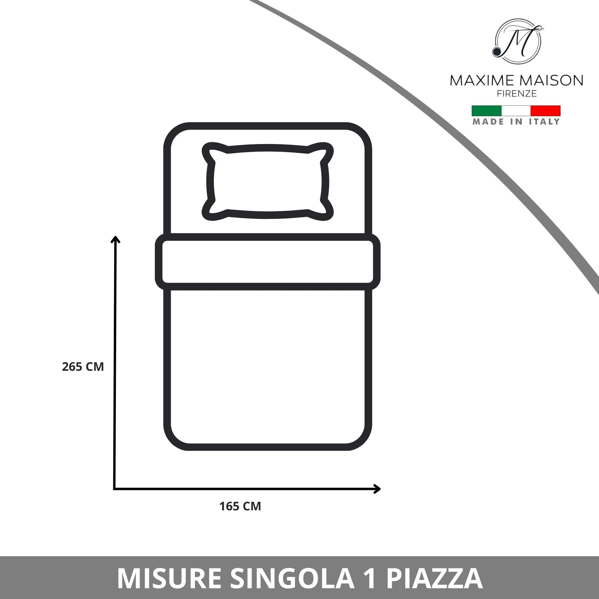 MAXIME MAISON - Copriletto Singolo Mezza Stagione (100 gr/mq) Trapuntino Singolo, Trapunta Letto Singolo Leggera e Double Face, Letto Mezza Stagione in Morbida Microfibra, Made in Italy