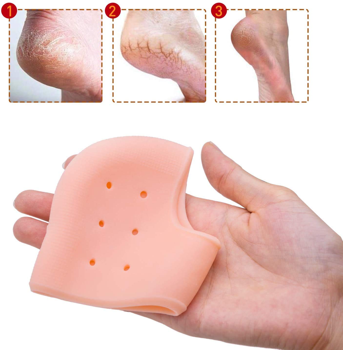 BROCCOLIN Silicone Heel Protectors, Breathable Heel Cushion Pads, Foot Skin Care Repair Pack Of 1 1