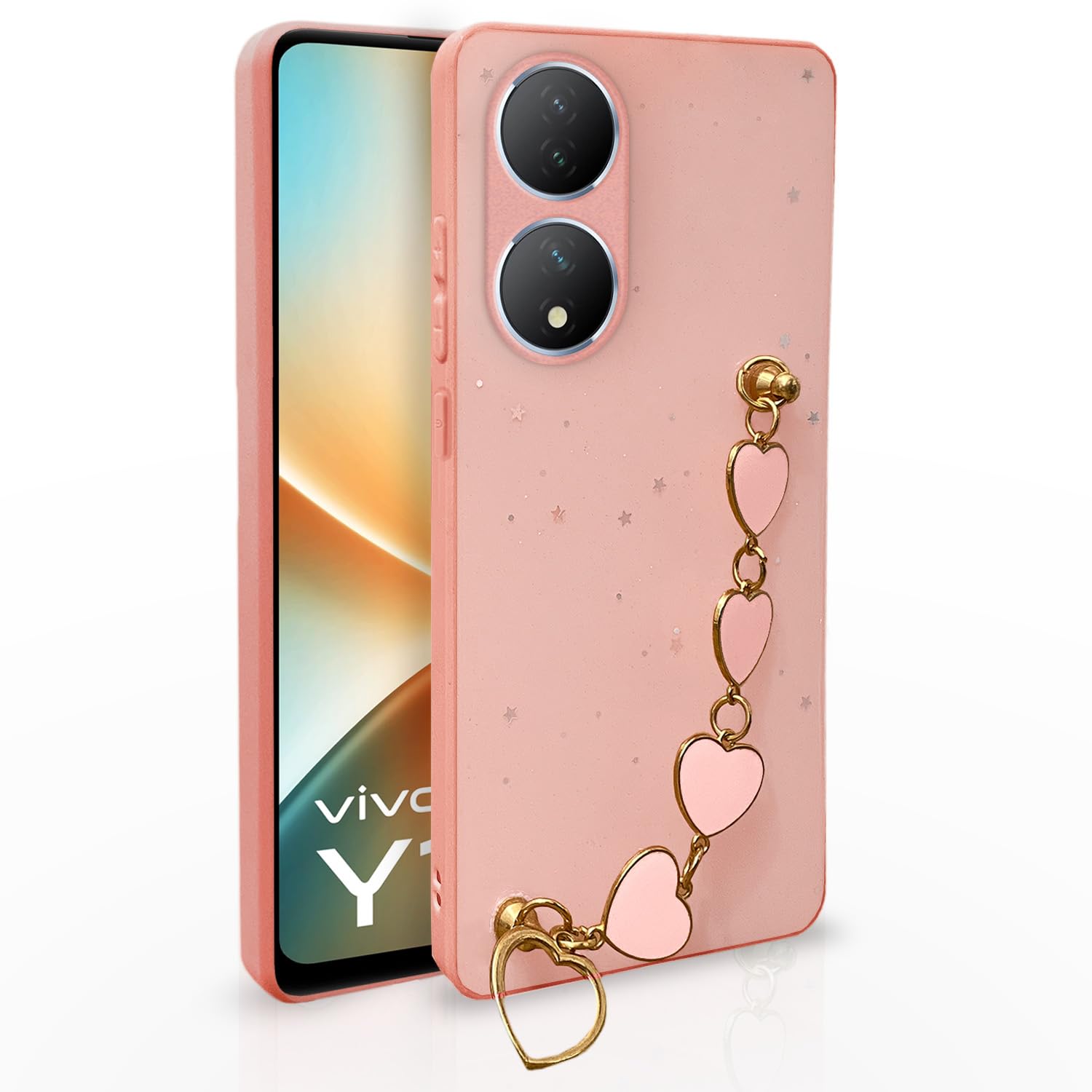 Pikkme Vivo Y100 5G Back Cover for Girls | Sparkling Soft TPU | Heart Shaped Metal Chain Blocks | Case for Vivo Y100 5G (Pink) (B0CFHPP9VG) Amazon Price History, Amazon Price Tracker