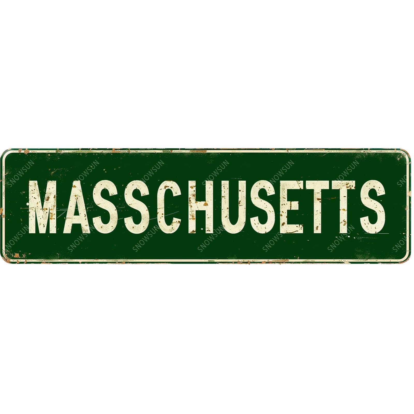 Massachusetts Street Sign Vintage Tin Signs Art Plaque for Home Office Bar Garden Cafe Yard Garage 4x16 Inch