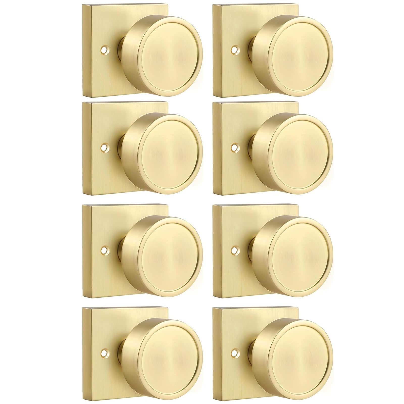 Haidms Gold Dummy Door Knobs for Closet, Half No-Turning, 8 Pieces
