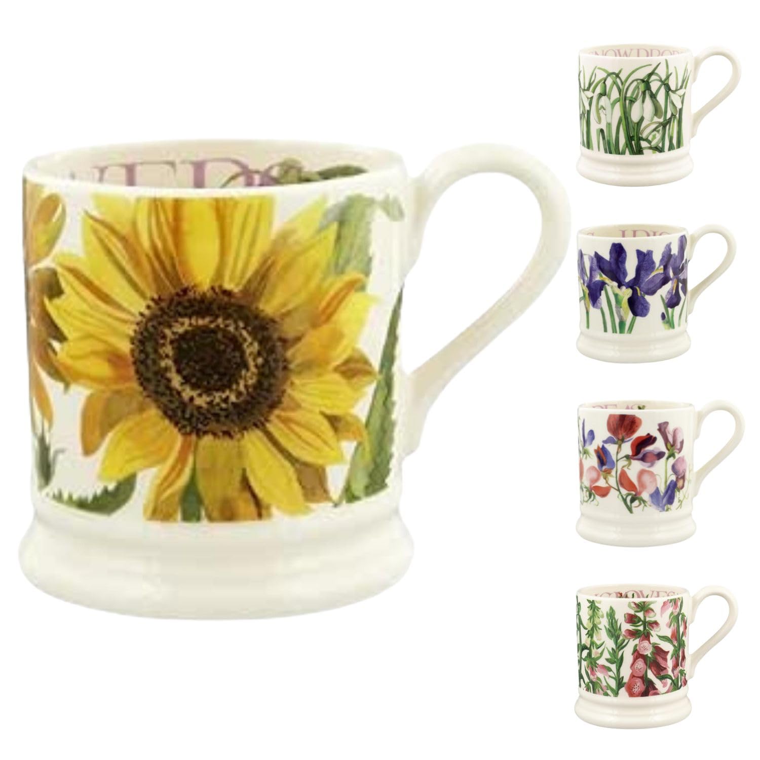 Emma Bridgewater Large 1/2 Pint, Cappuccino, Latte, Coffee, Tea Cup, Beautiful Mugs, Birthday Gift Coffee Mug, Sunflower, Ceramic Coffee Mug, Stoneware
