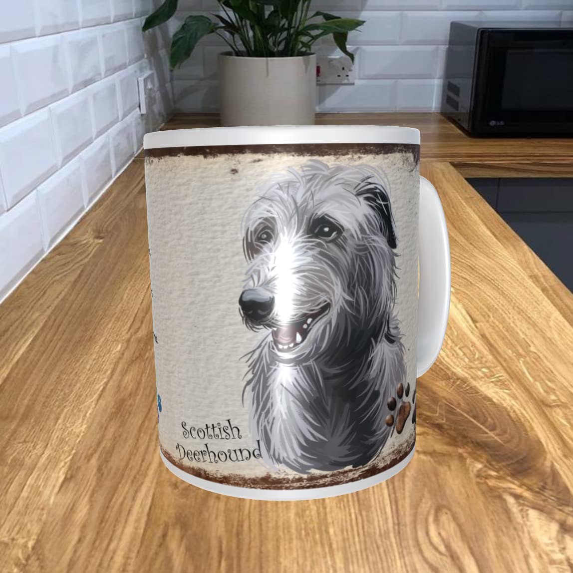 Shawprint Limited Scottish Deerhound 11oz Coffee Mug My Dog's Rules Theme 1152DRMUG