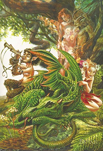 Let Sleeping Dragons lay pan Nymph fantasy Art by