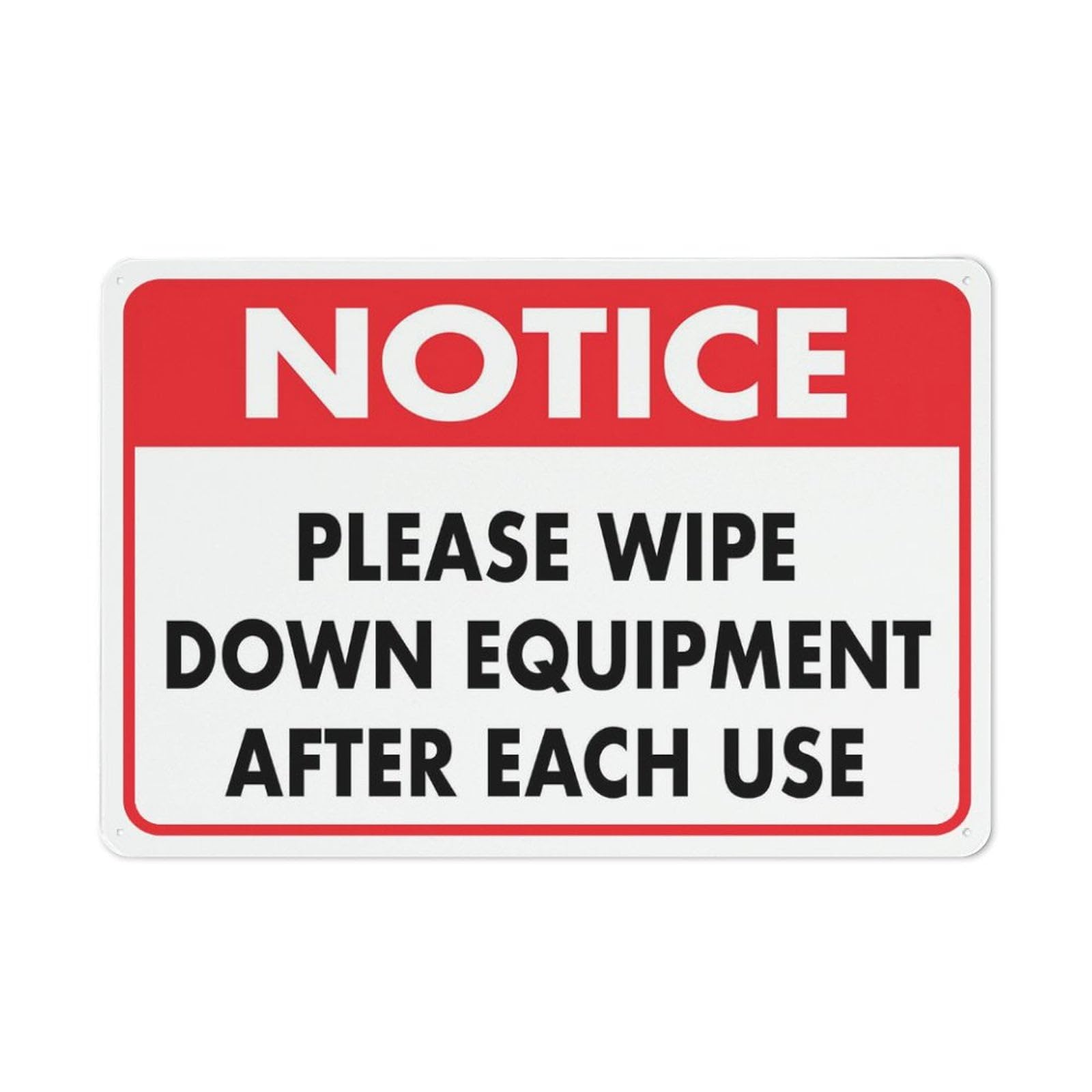 Notice Please Wipe Down Equipment Art Plaque Wall Decor Look Funny Gifts for Cafe Home Kitchen Bathroom Farm Garden Bar Posters Tin Sign 8x12 Inch