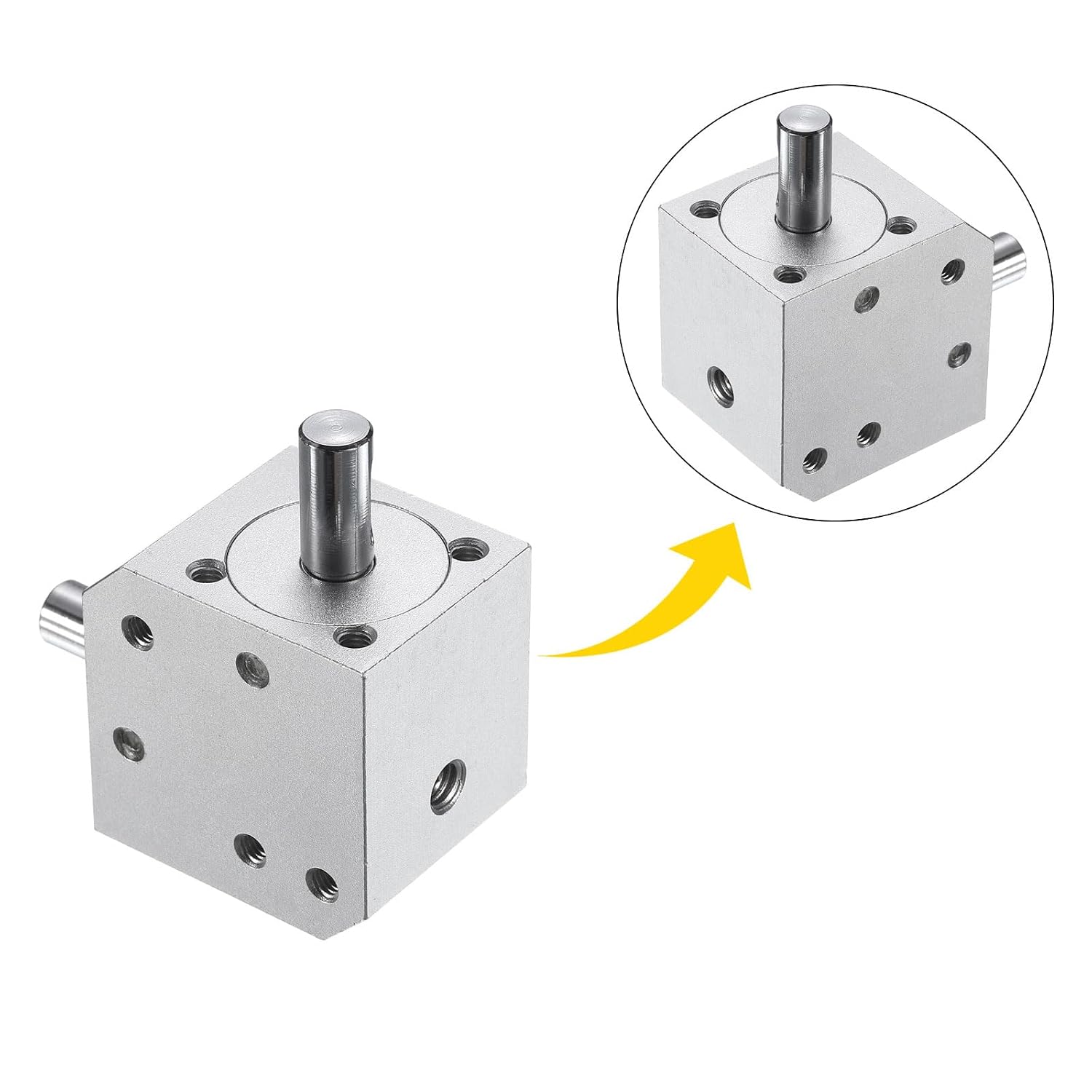 uxcell Tapered Bevel Gear Box 1:1 Double Output Shaft 8mm Shaft 1 Module 20 Teeth, Right Angle Drive Steering Gear Device for Simple Mechanical DIY Module (Bore with Keyway)