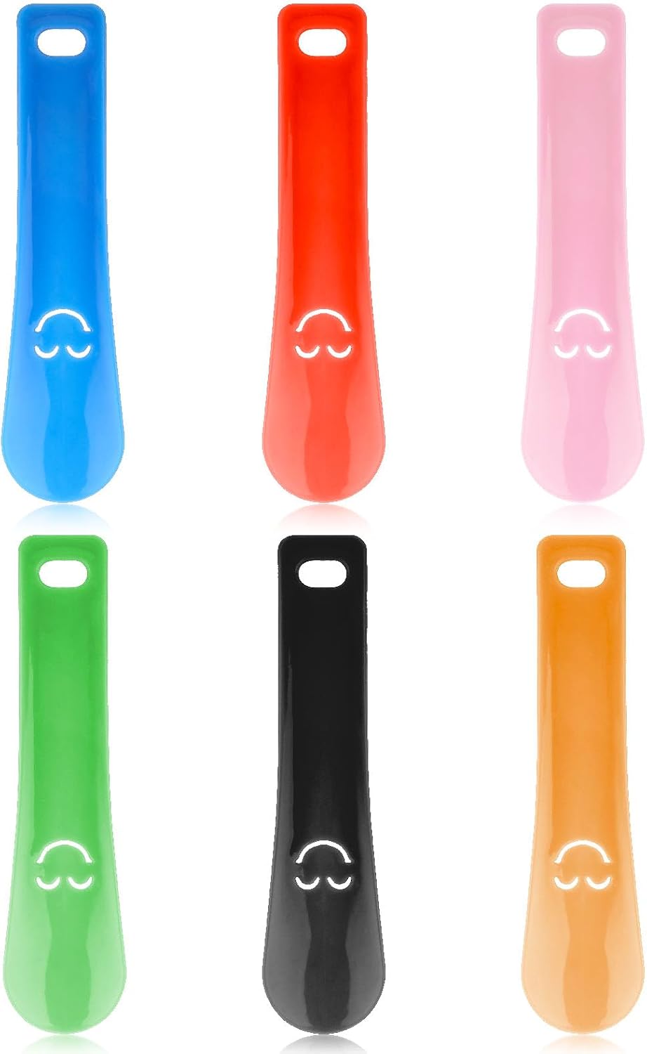 Ouligay 6Pcs Small Travel Shoe for Kids Horn Mini Portable Plastic Shoehorn 15cm 5.8 Inch Short Shoe Spoon