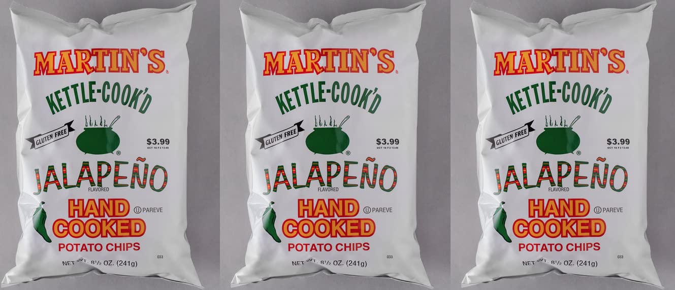 Martin's KettleCook'd Potato Chips Jalapeno 8.5 Oz (3 Bags)