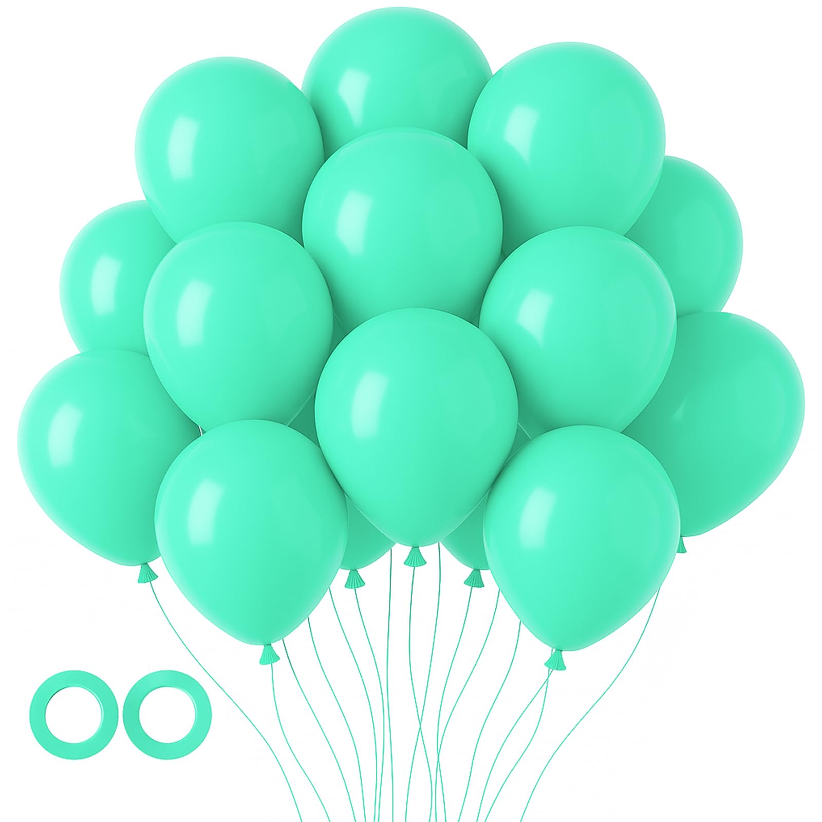 Voircoloria 105pcs Teal Party Latex Balloons, 12inch