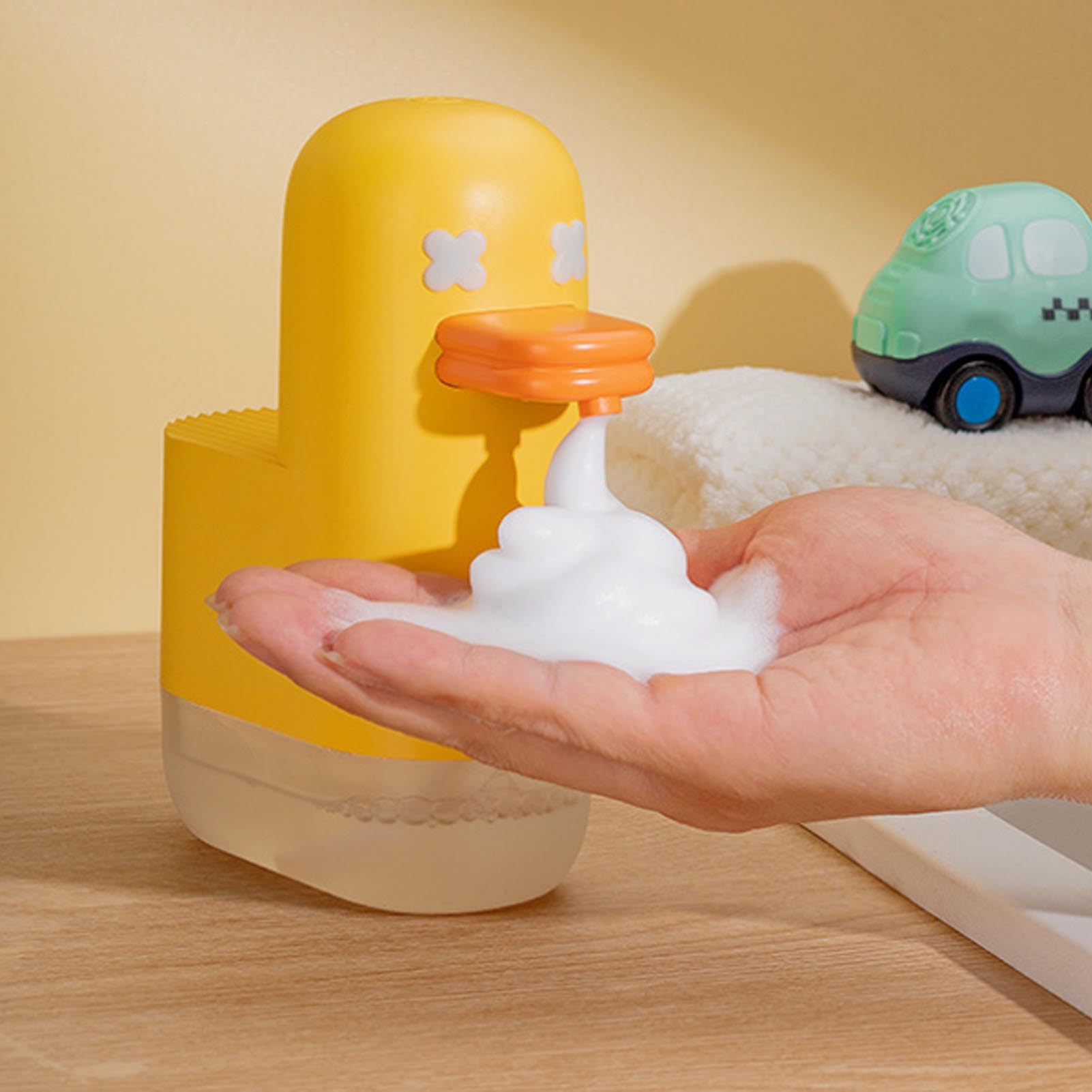 Dispenser Automatico di Sapone Schiumogeno Design Carino a Forma di Anatra per Bagno e Pompa per Liquidi Ricaricabile Touchless da 350 Ml (Stile 2)