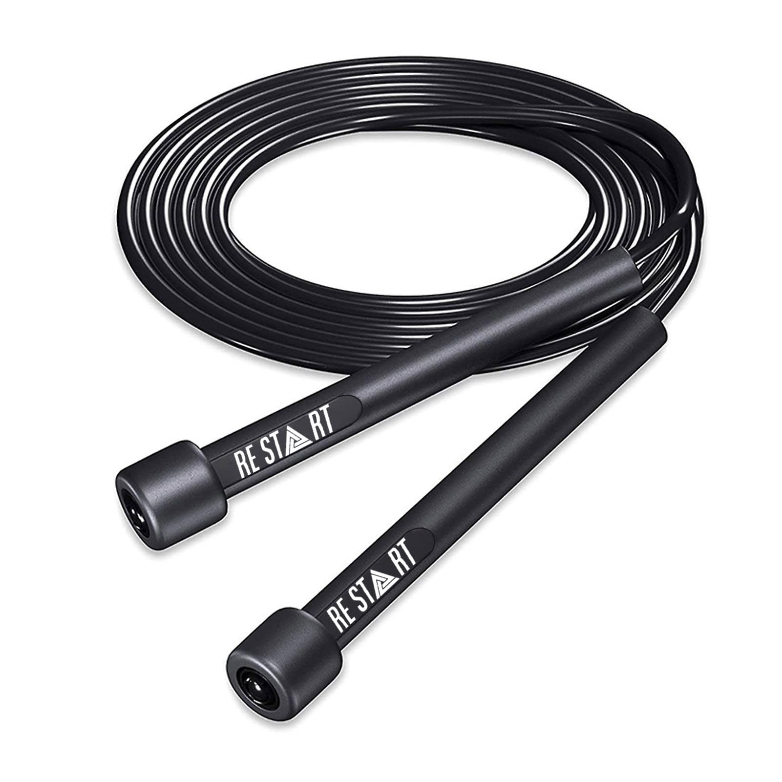 RESTART Adjustable Jumping Rope for Gym Women, Men, and Kids | Tangle-Free | CrossFit Skipping Rope (Black) (B0CRR7NLBZ) Amazon Price History, Amazon Price Tracker