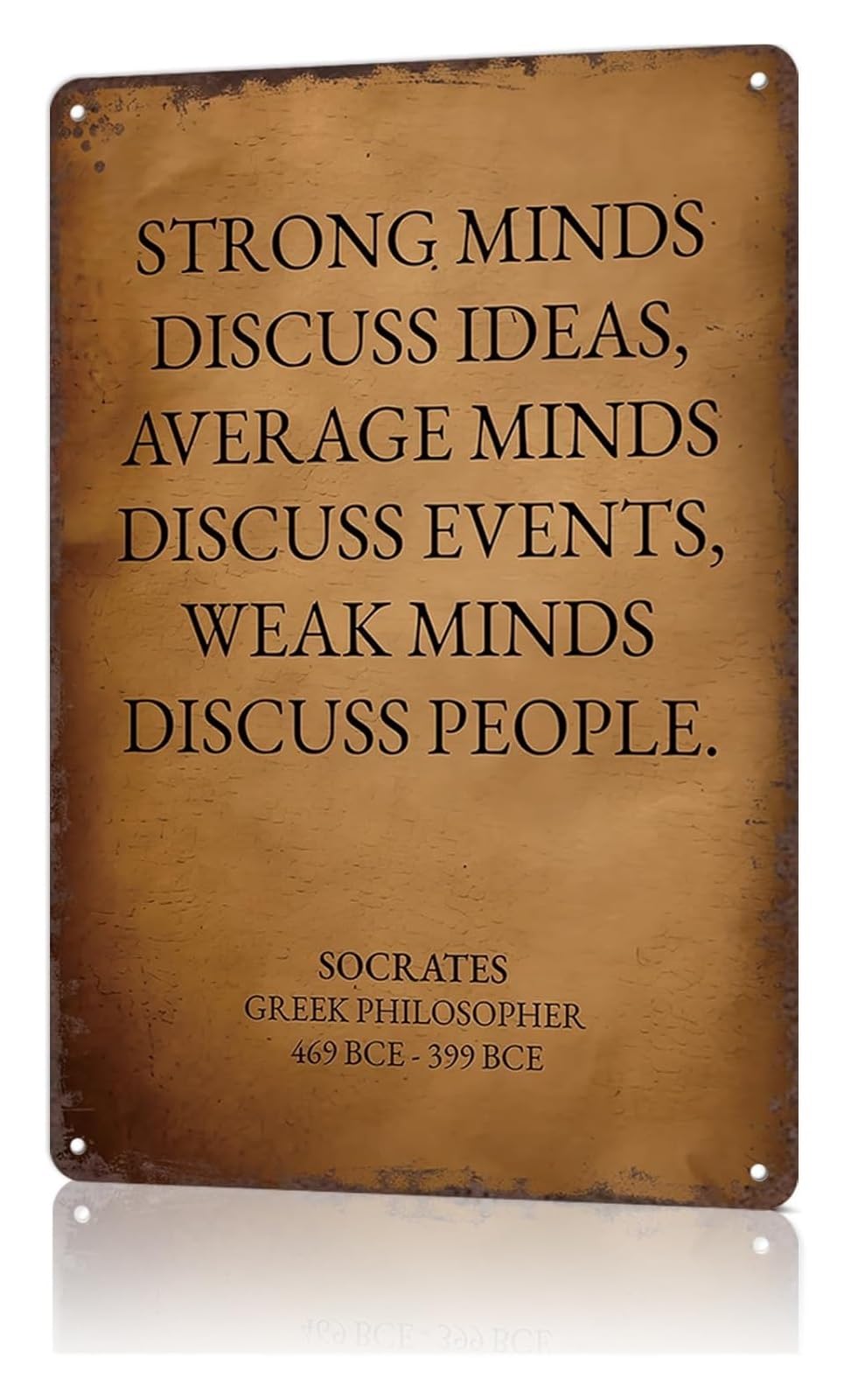 NWPNLXEA Sarcastic Metal Sign Strong Minds Discuss Ideas Vintage Style Tin Board For Basement Workshop Game Room Den 8 X 12 inch