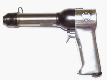 Taylor Pneumatic401 Rivet Hammer: 90PSI. Bore-Stroke: 1/2" x 3-1/16". Blows: 1700/min. L:8-5/16"