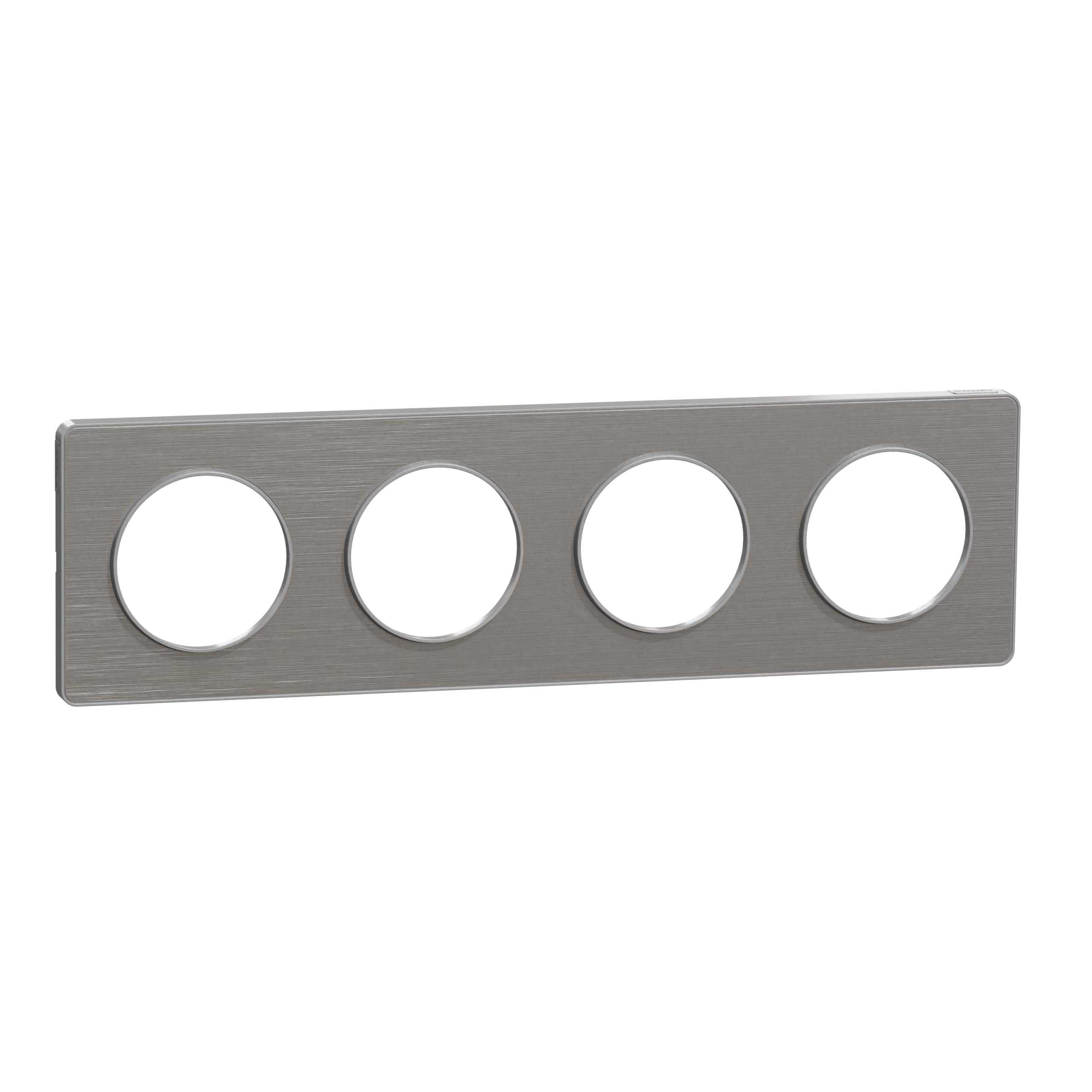 Plaque Aluminium brossé Schneider Odace Touch finition liseré alu