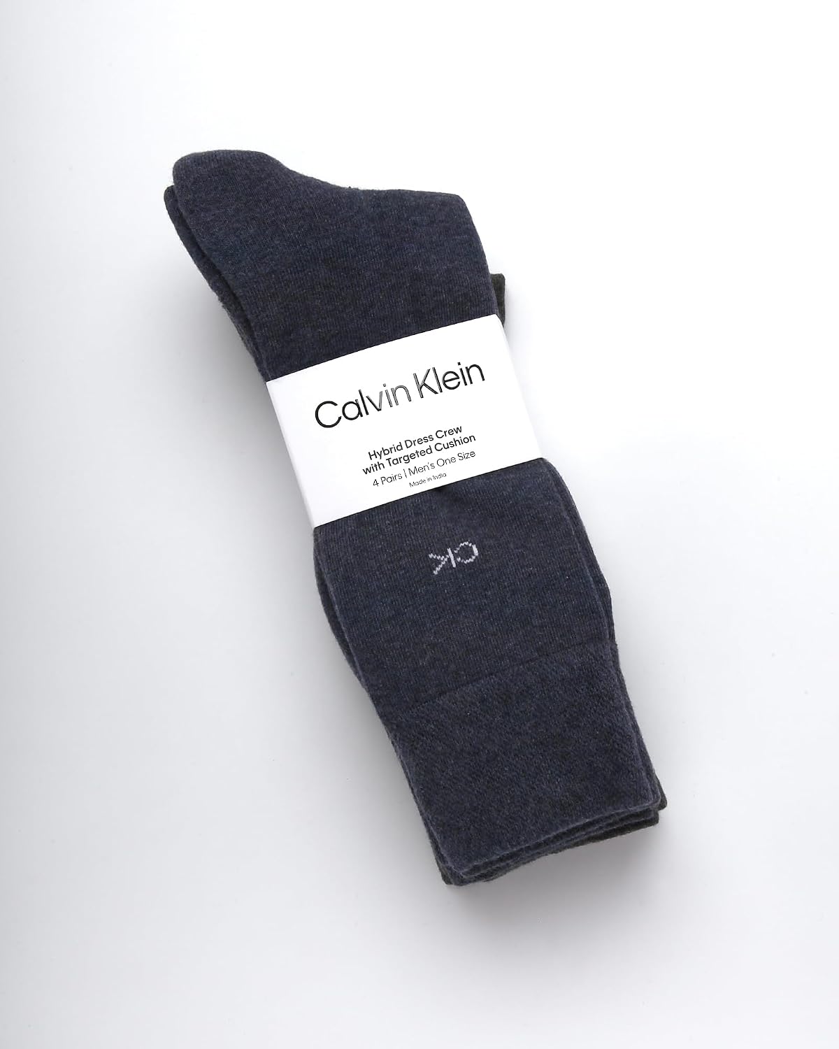 Calvin Klein Mens Dress Socks - 4 Pack Breathable Cotton Blend Cushioned Crew Socks for Work, Business and Formal Wear