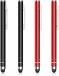 MoKo Stylus Pen(4PCS), Universal Capacitive Touch Screen Rubber Tip Digital Pen Compatible with iPad, iPhone, Samsung, Kindle, All Capacitive Touch Screen Devices Smartphones & Tablets - Black