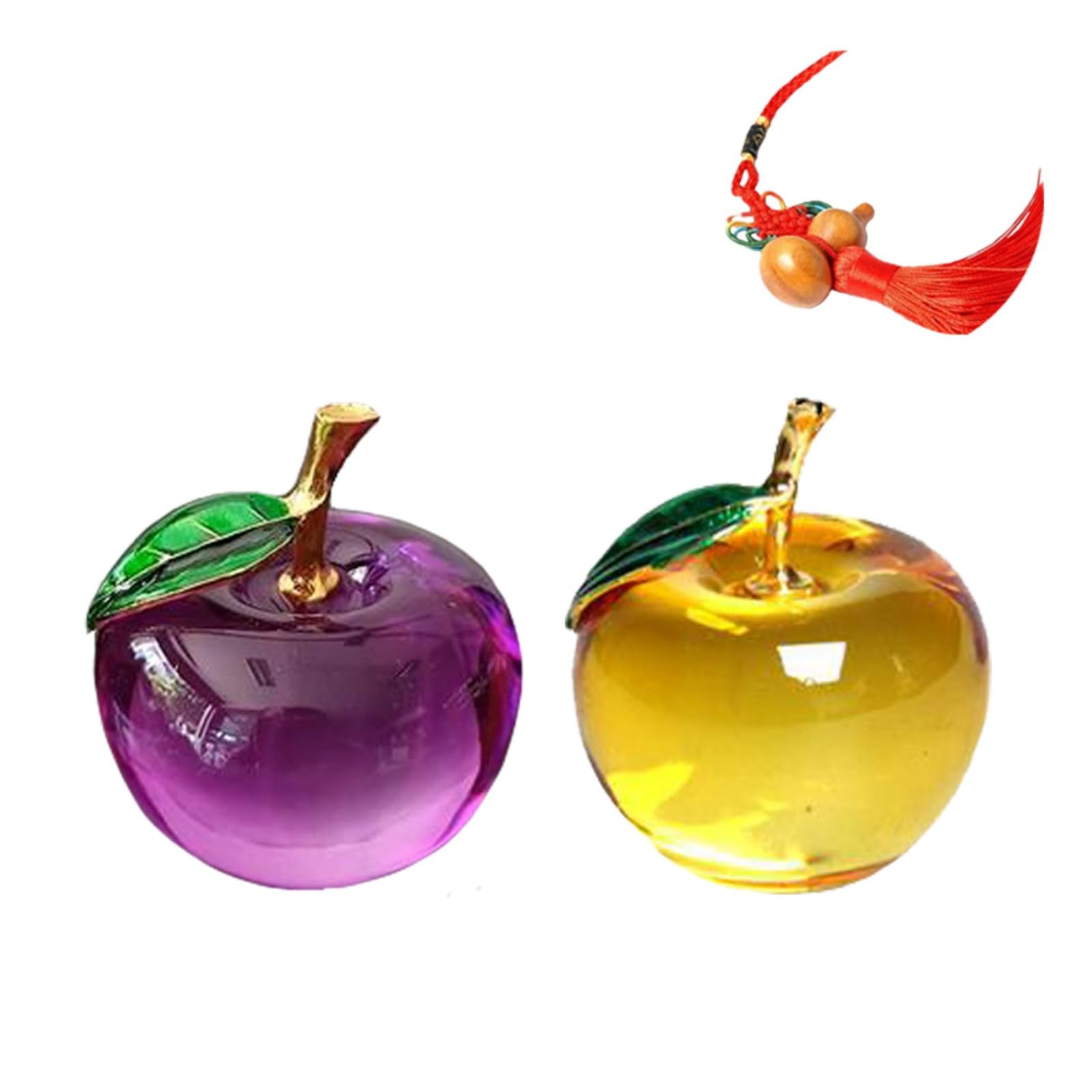 Amazon.co.jp: 【クローブキューブ】 りんご ガラス オブジェ ペア 3色