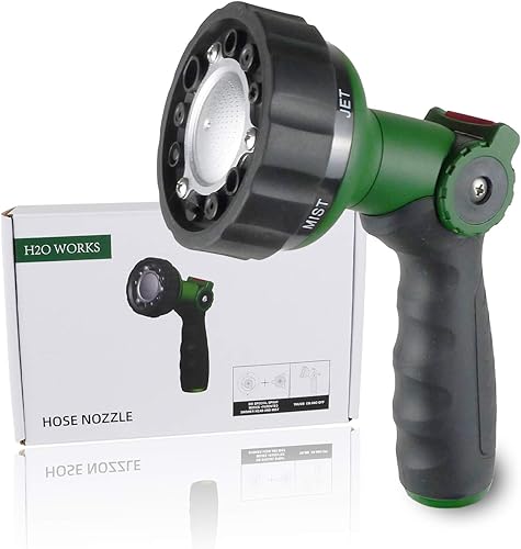 Miniatura 28 de Boquilla de manguera de jardín, boquilla de manguera de agua resistente con patrones de riego ajustables, boquillas rociadoras de alta presión