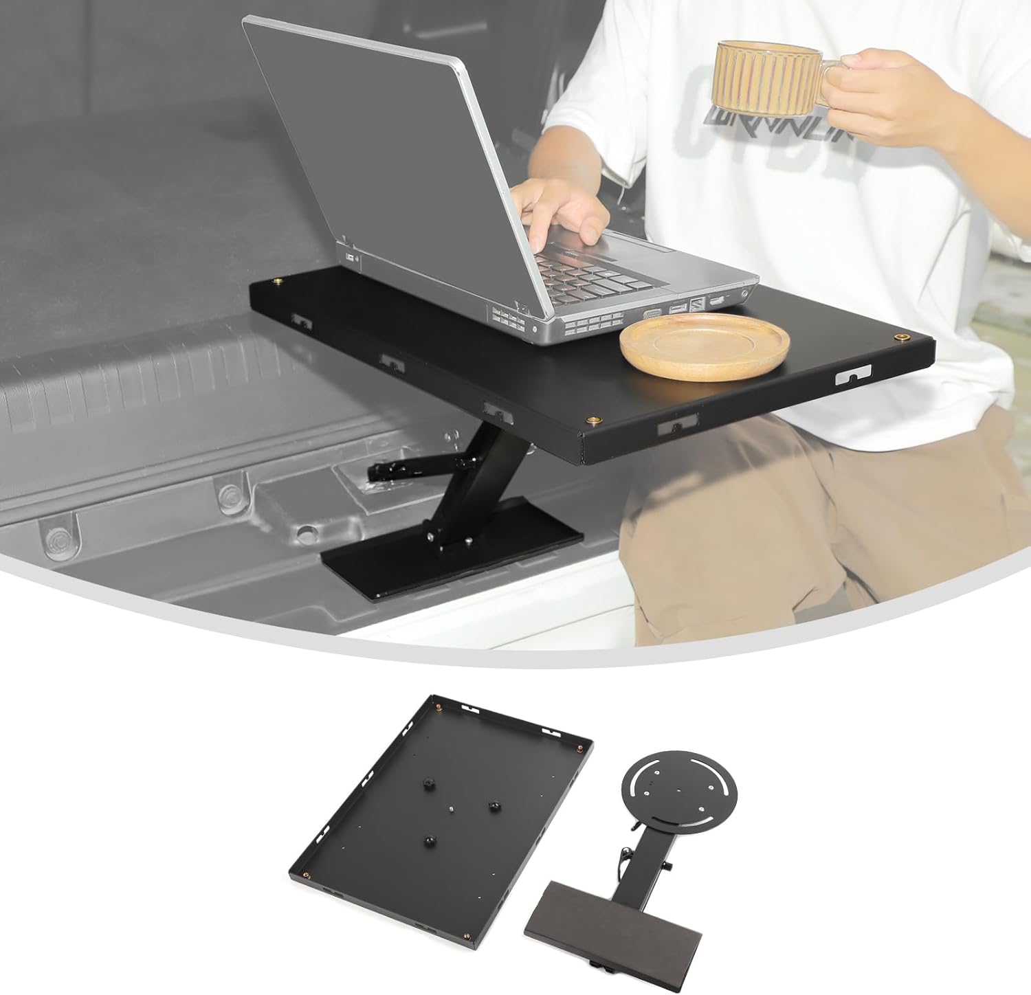 Linskip SUV & Van Trunk Mounted Camping Table - Quick Clamp Mount, Portable Support Platform for Overlanding, Road Trips & Outdoor Cooking