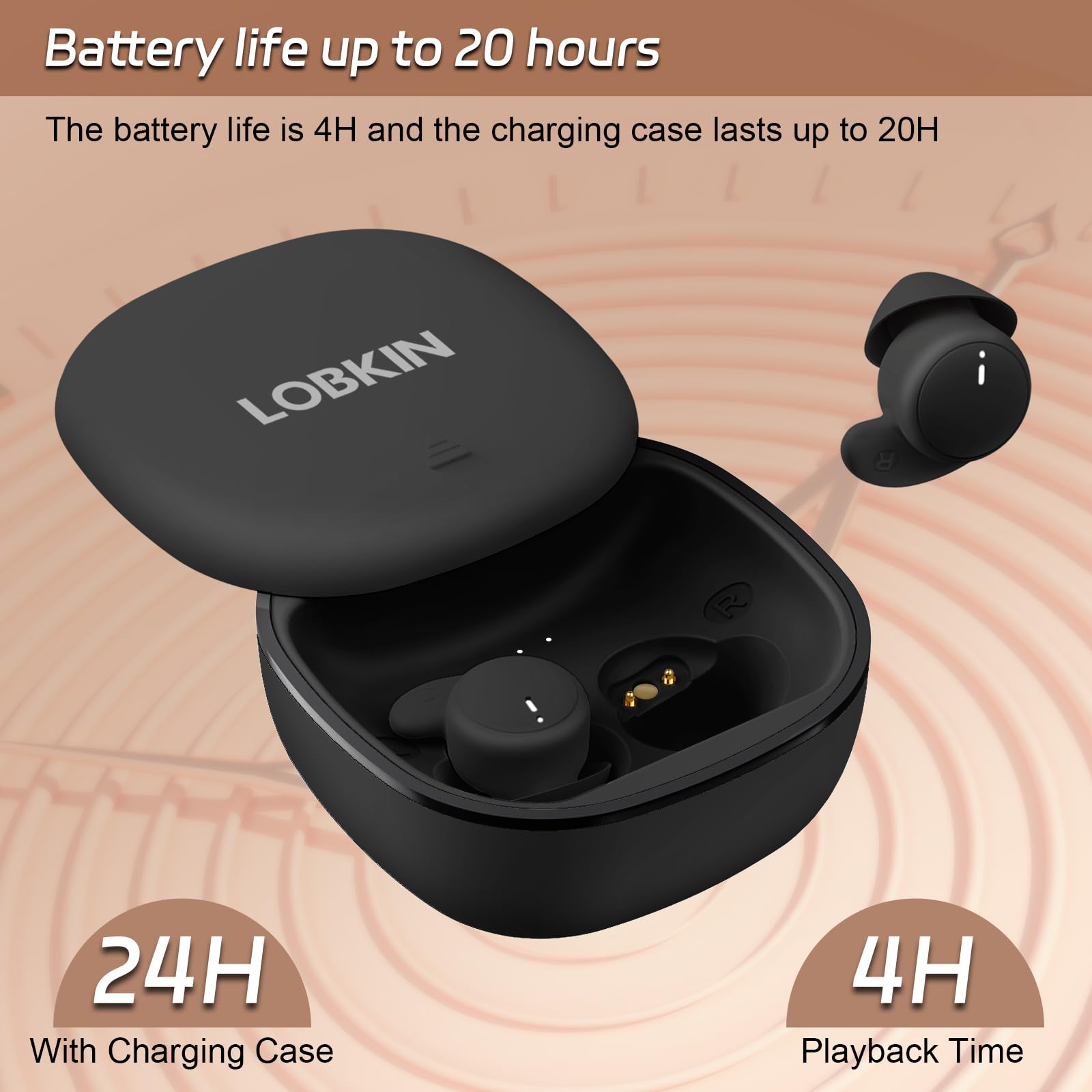 LOBKIN Cuffie Per Dormire, Cuffie Antirumore Per Dormire,Mini Auricolari Invisibili Bluetooth 6.0 In Silicone Liquido,Auricolari Per Dormire, Adatte Per Sport, Yoga e Viaggi