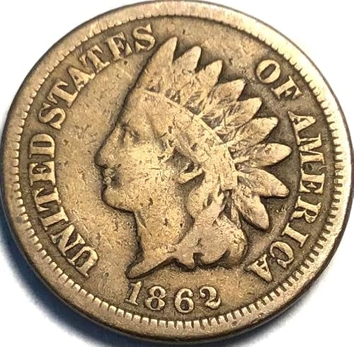 1862 P Indian Head Cent Civil War Penny Very Good