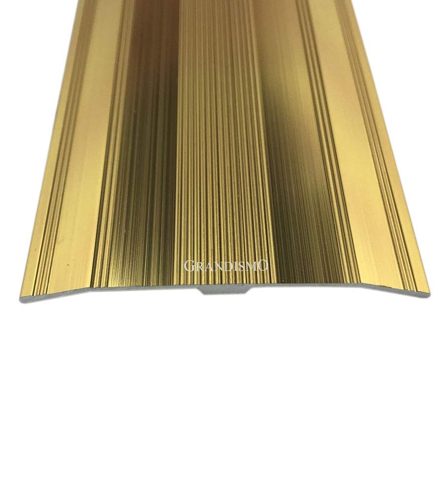 Grandismo Gold Grandismo® - Extra Wide Carpet Cover Threshold Strip - Extra Long 9Ft / 2.7M / 270Cm / 2700Mm - 61Mm Width - Screw Down - Flooring Trim Metal Doorbar