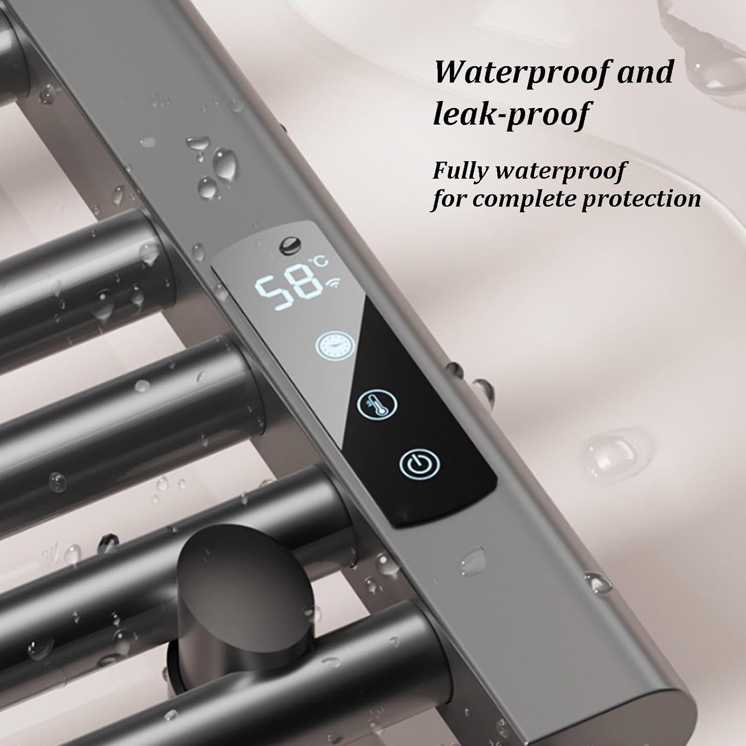 Wall Mounted Towel Warmer, Electric Heated Towel Drying Rack with Touch Panel, Intelligent Constant Temperature Heating and Drying Towel Rail for Home Bedroom Bathroom