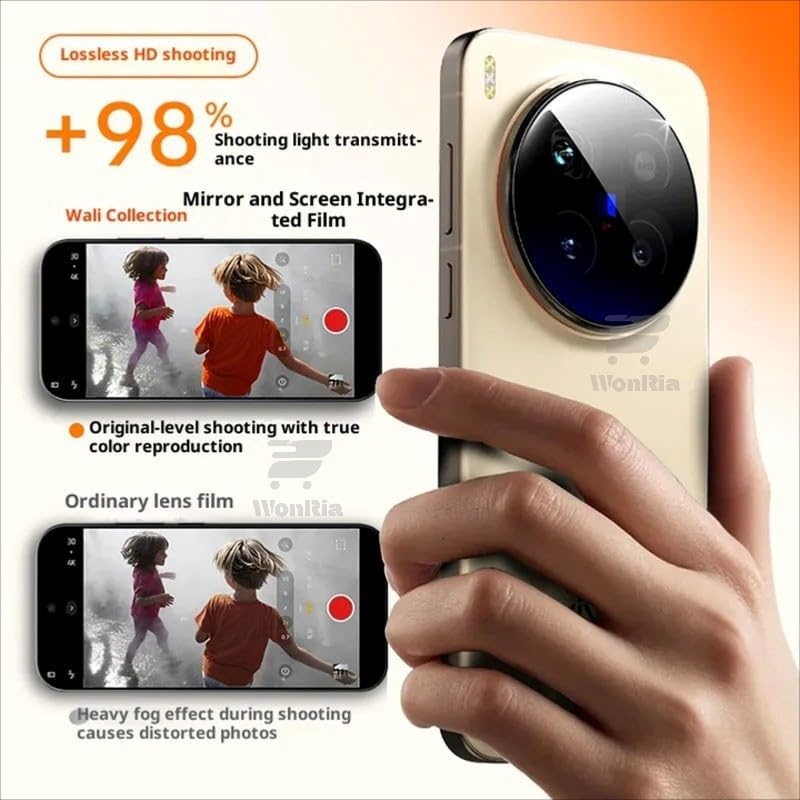 Image of WonRia Pack 1- Back Camera Lens Protector for Vivo X300 Pro 5G Camera Glass Protector Guard [3D Premium] - Black