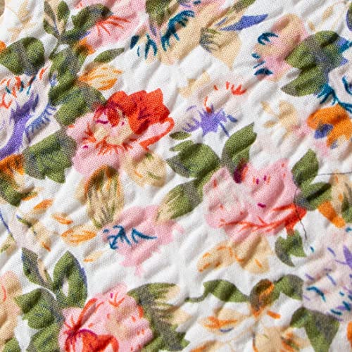 Spring Notion Men's Skinny Slim Cotton Salt Shrinking Seersucker Floral Print Bow Ties 04-Orange #TOP2