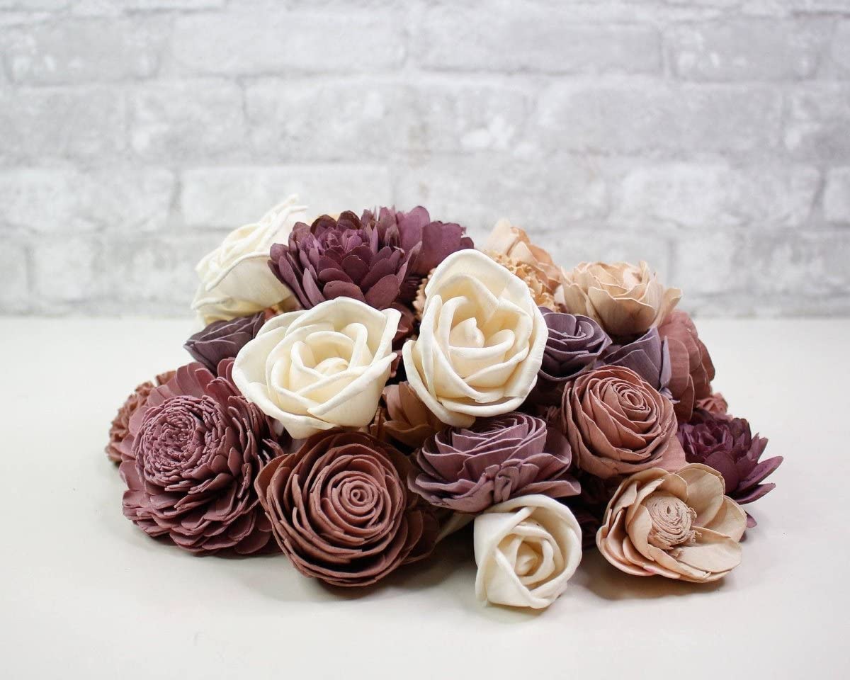 Amazon.com: Sola Wood Flowers Dyed in Purples and Pinks