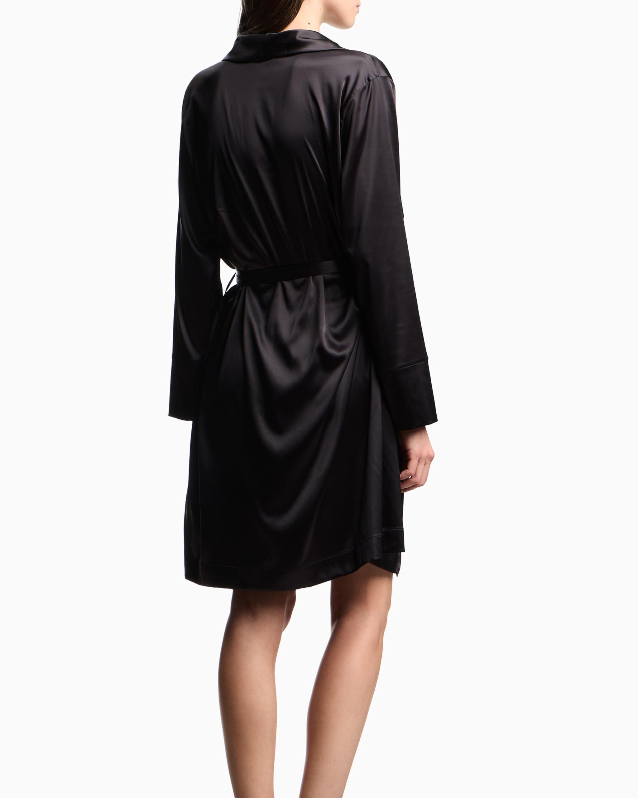 Emporio Armani Damen Satin Lace Dressing Gown Nachthemd