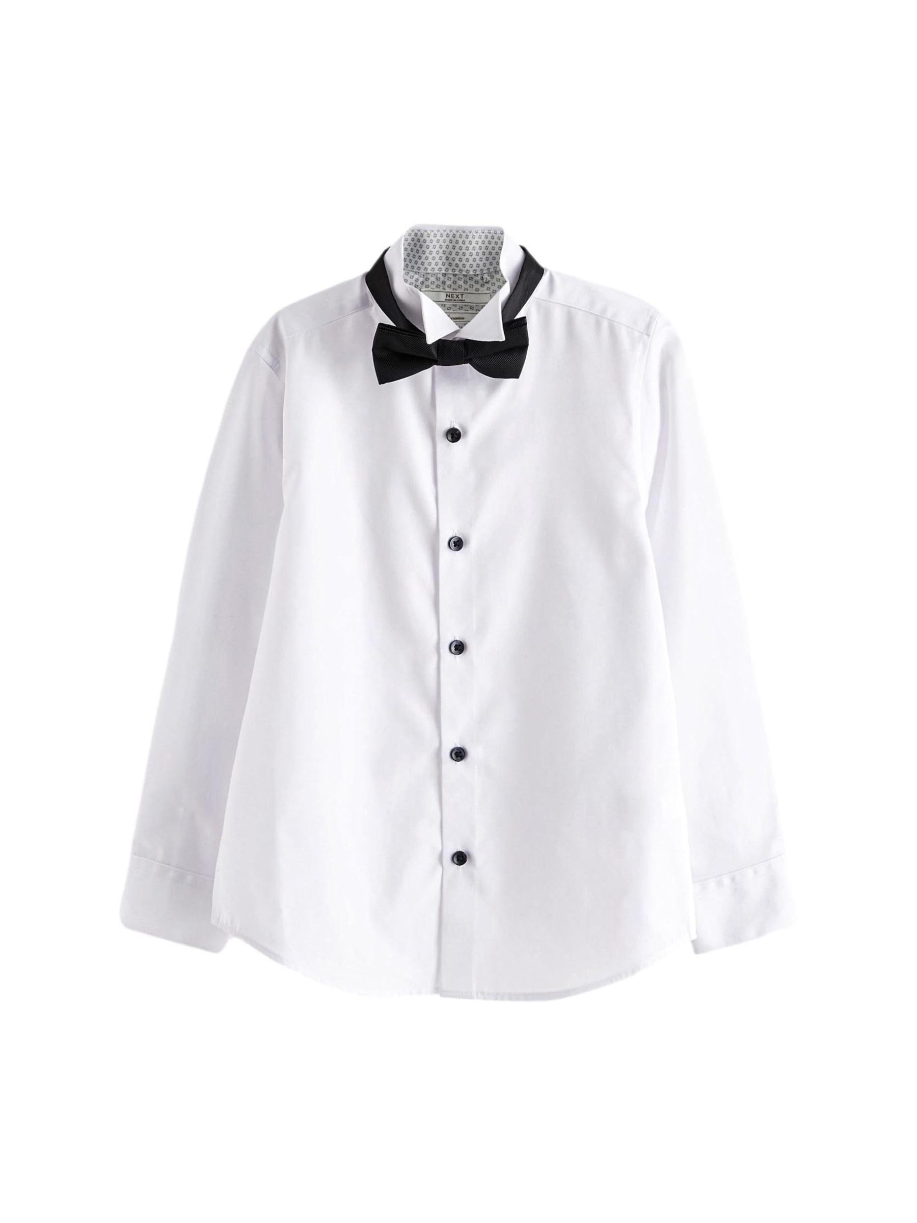 NEXT Garçon Chemise habillée à Manches Longues et nœud Papillon
