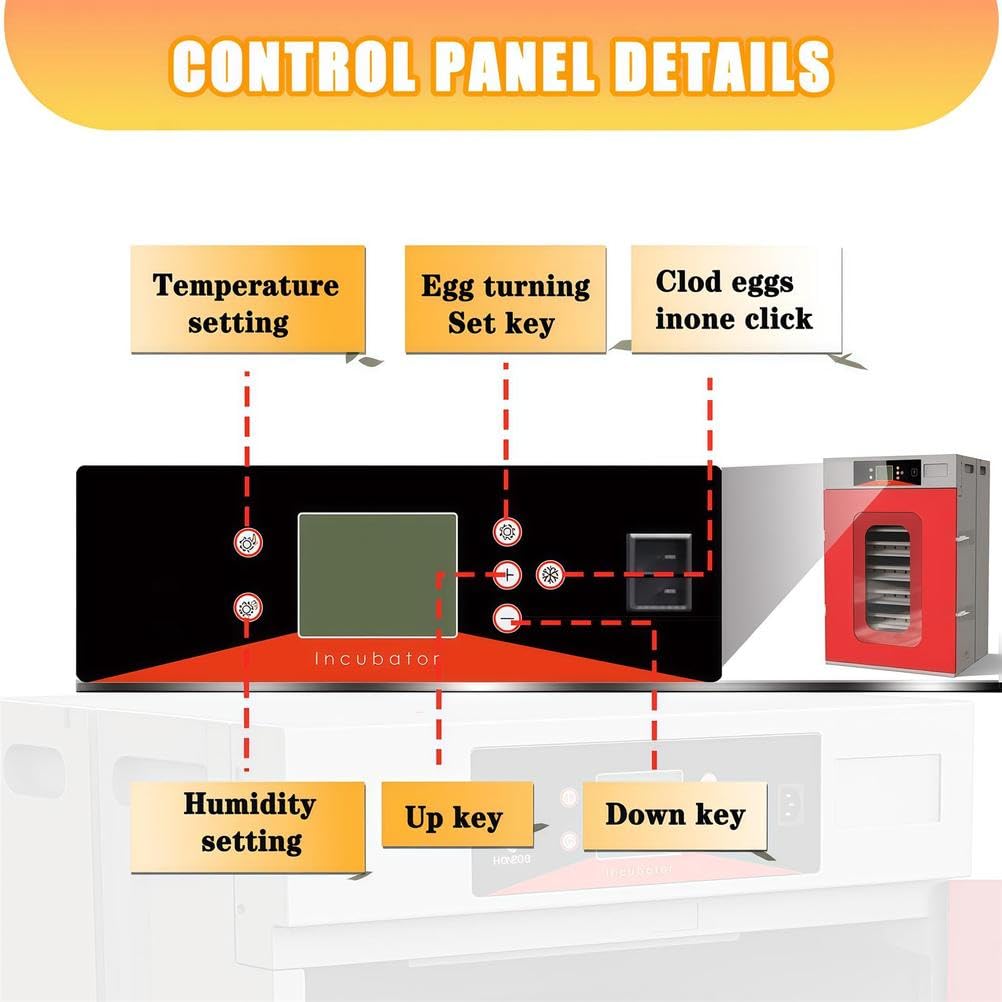 Incubadora digital automática de huevos, capacidad de 400 huevos con control de temperatura y rodillo de giro de 360° para incubar pollo, pato, ganso, codorniz