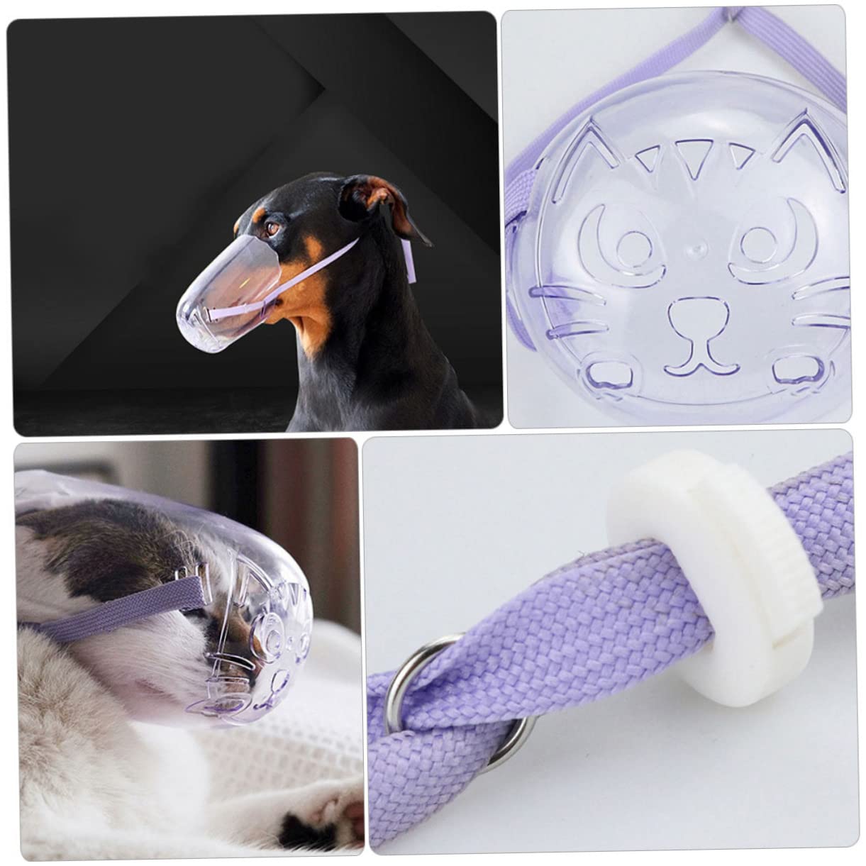 YARNOW 5 Piezas bozal de Gato Anti-ladridos Suministros de Aseo para Perros bozal de Boca de Gato cestas Mascotas Tapa Boca Gatito bozal Transpirable Ajustable sombrerería
