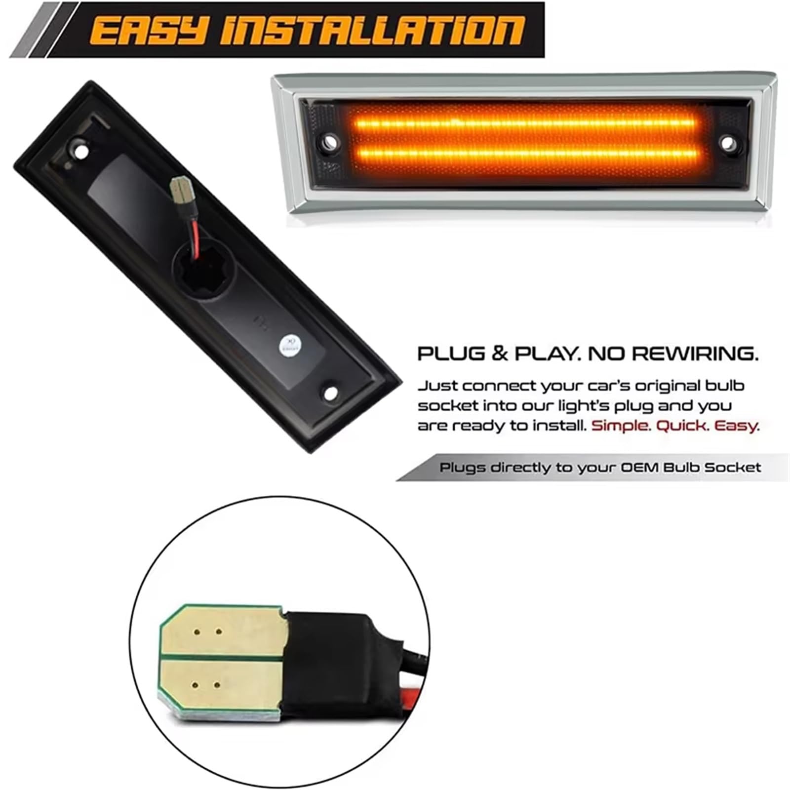 Freccia Specchietto Per Per Suburban Per C10 Per C20 Per C30 2x LED Paraurti Anteriore Luci Posizione Laterali Indicatori Direzione Indicatori Direzione laterali