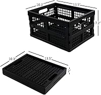 Vista 2 de Paquete de 3 cajas plegables de almacenamiento de 15 litros, color negro