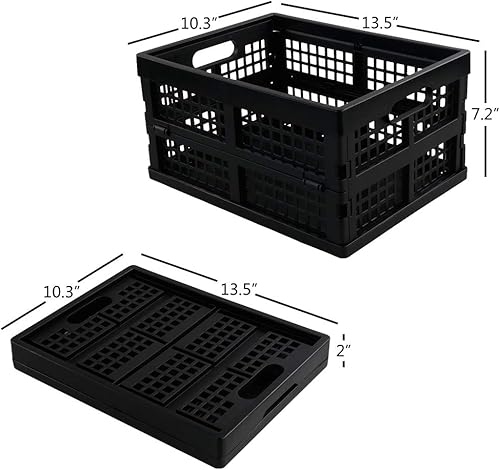 Miniatura 9 de Paquete de 3 cajas de almacenamiento plegables de plástico de 30 L, cesta plegable