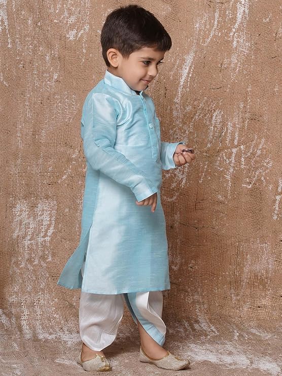 Image of AJ DEZINES Kids Ethnic Wear Pure Cotton Dhoti Kurta Set For Boys