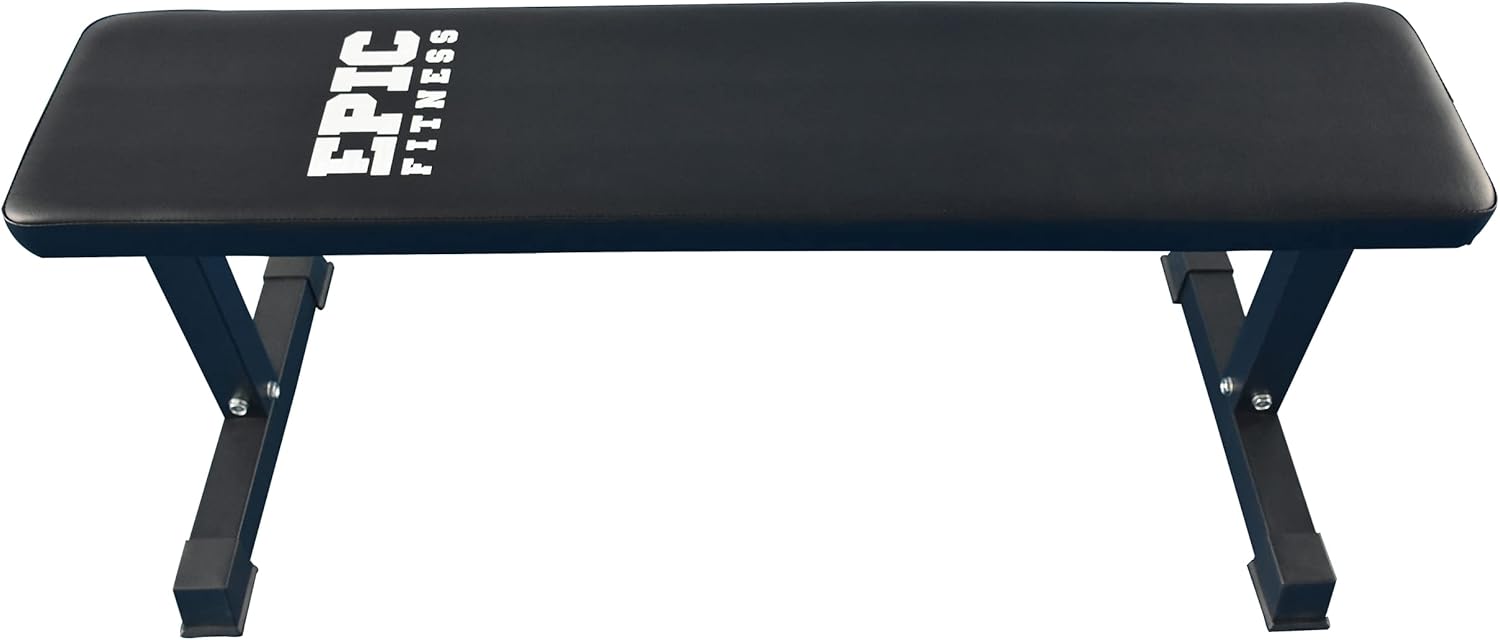 Epic Fitness 600LB Capacity 47" Flat Bench for Home Exercise Strength Workouts : Sports & Outdoors